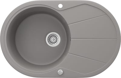 Bergström Spoelbak – 78 x 50 cm Rond met droogplaats Beton