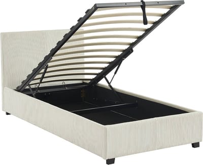 sweeek - Bed met lattenbodem en hoofdeinde, b 202 x d 97,5 x h 86cm, afwerking corduroy