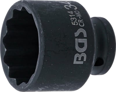 Krachtdopsleutel 1/2 inch 34 mm Twaalfkant Kort Model Slagsleutel Kop
