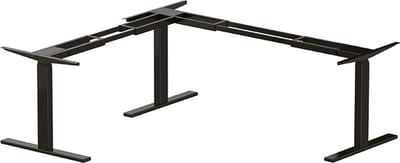 Zit Sta hoekbureau Elektrisch verstelbaar onderstel | Frame zwart | Geschikt voor bureaublad formaat 140 - 200 cm bij 120 - 180 cm| met geheugenfunctie | In hoogte verstelbaar van 65-130 cm