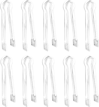 10 Stuks Buffet Serveertangen 14.5 x 1.8 cm, Heldere Plastic Tangen voor Barbecue, Appetizers en Desserts