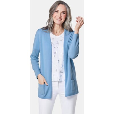 Heerlijk zacht tricot jasje van kasjmier - blauw - Gr. 40 van Goldner Fashion