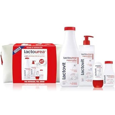 Verzorgingsset - LACTOVIT - LACTO-UREA REPAIR - Douchegel 550 ml - Bodycrème 400 ml - Deodorant 50 ml