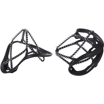 2 stuks outdoor ijs- en sneeuwgrips met antislip noppen voor op het ijs. gray