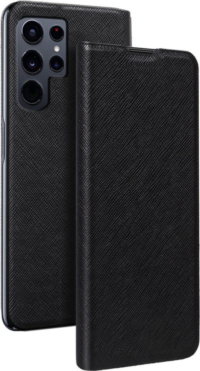 Bigben Connected, Hoesje geschikt voor Samsung Galaxy S24 Ultra - Folio met Standaard & Kaarthouder, Zwart