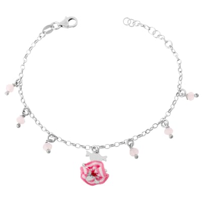 Orphelia 'Schattig' Kinder 925 Sterling Zilveren Set: Armband + Oorbellen - Zilver SET-7133