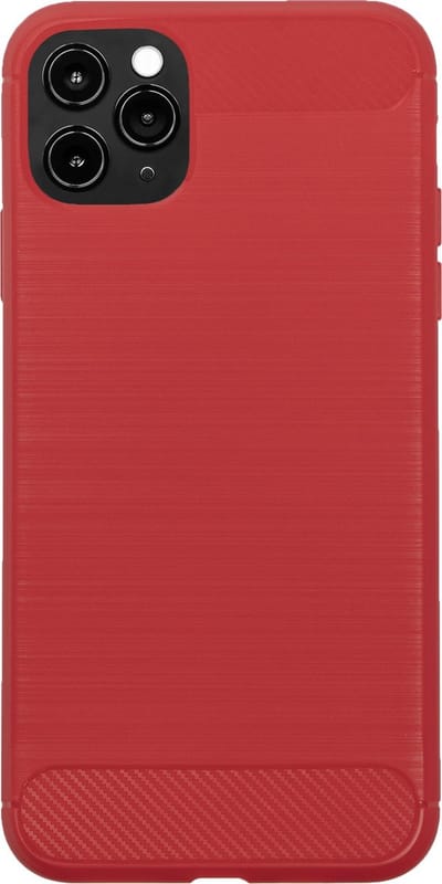 BMAX Carbon soft case hoesje geschikt voor Apple iPhone 11 Pro/ Soft cover / Telefoonhoesje / Beschermhoesje / Telefoonbescherming - Rood