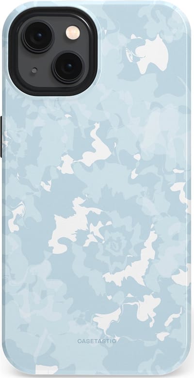Casetastic Hoesje Geschikt voor Apple iPhone 13 Magsafe - Stijlvolle Beschermende Duo-layer Case - Blauwe wervels