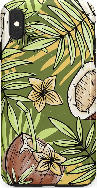 Casetastic Hoesje Geschikt voor Apple iPhone Xs Max - Stijlvolle Beschermende Duo-layer Case - Kokos Chill