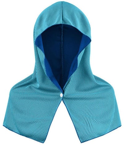 Koelhanddoek met capuchon – 58 x 30 cm – Koelende nekband – U-vormige koelhanddoek met capuchon en zonbescherming – Koelhanddoek voor wandelen, vissen en buitensporten – Sneldrogende hoofdband – Sporthanddoek – Unisex – Geschikt voor hardlopen