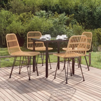 vidaXL - 5-delige - Tuinset - poly - rattan