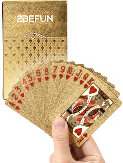 2BEFUN Speelkaarten Volwassenen - Waterdicht - Goud - Kaarten - Kaartspel - Pokerkaarten - Drankspel - Stok Kaarten - Bridge - Playing Cards - Card Deck