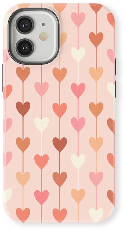Tough Hoesje met Hartjes geschikt voor iPhone 12 Mini | Little Love Tough Case Geschikt voor Mag | Hartjes Print Backcover geschikt voor iPhone 12 Mini Falling Hearts
