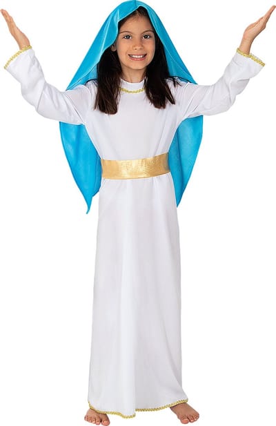 FUNIDELIA Maagd Maria Kostuum voor meisjes - Maat: 97 - 104 cm - Wit