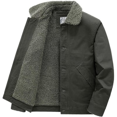 Winter Trendy Katoenen Jas voor Heren, Velvet en Verdikte Katoenen Jas, Warme Lamswollen Jas, Revers Werkkleding Katoenen Jas 5XL