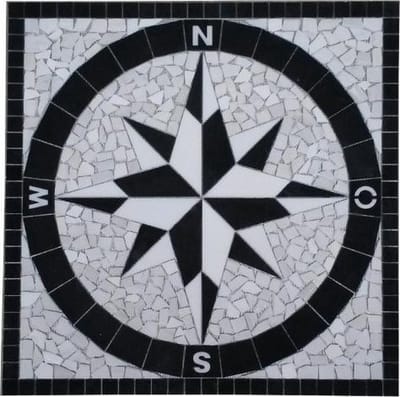 Mozaiek tegel 049 medallion windroos 90 x 90