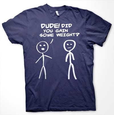 Hybris Hé, man! Ben je wat aangekomen? T-shirt marineblauw