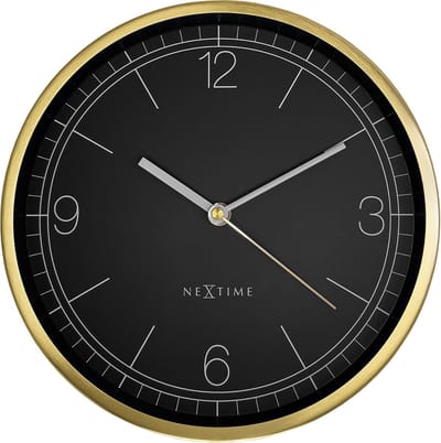 Wandklok 25cm - Stil - Goud/Zwart - Metaal - NeXtime 'Bolero'