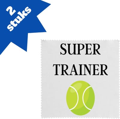 Akyol - super trainer brillendoekjes - Sport - coach - tennisbal - trainer - geschenk - verjaardag - love gift - 17,8 bij 17,8 cm - 2 stuks