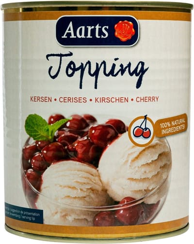 Aarts Topping kersen - voor desserts, taarten en ijs - blik 85 cl