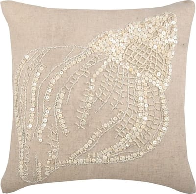 Decoratieve Sierkussenhoezen Set van 2, 65x65 cm Katoen Linnen, Schelp Patroon