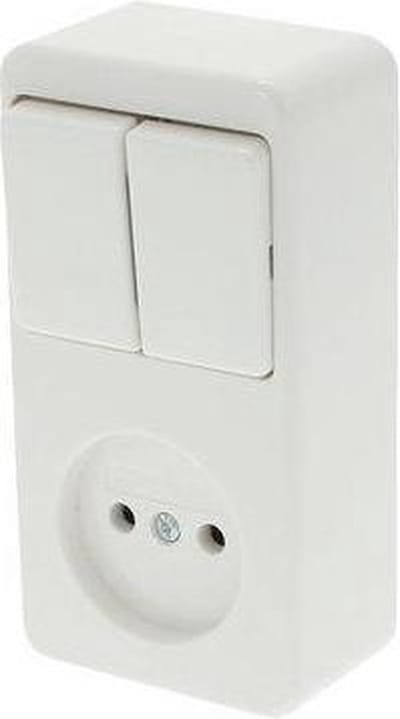 Berker Opbouw Combinatie - Serieschakelaar en Stopcontact - Polarwit