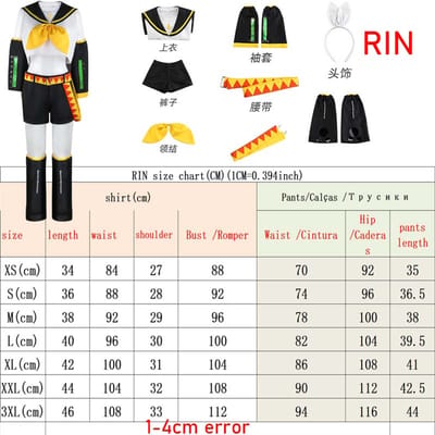 Homchee Trends COS Anime Mannen Len Cosplay Kostuum Anime Vrouwen Rin JK Uniform voor Comic Con Outfits L black