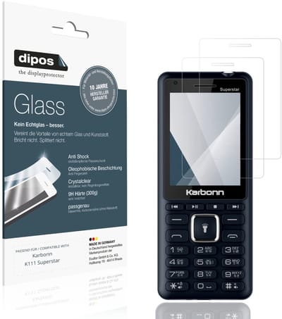 dipos – 2x Pantserfolie geschikt voor Karbonn K111 Superstar | 9H Screenprotector
