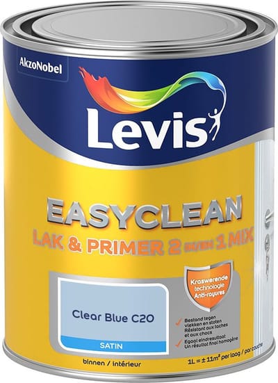 Levis - Easyclean Lak & Primer 2-In-1 Mix - Clear Blue C20 - Mengverf - 1 L