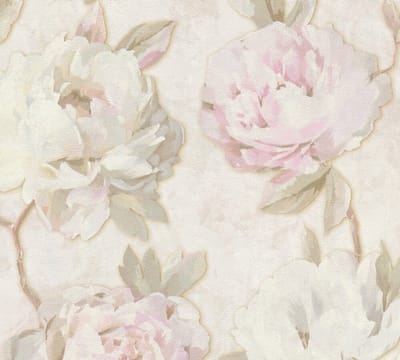 ROMANTISCHE ROZEN BEHANG | Floraal - Creme Groen Roze Wit Lila - A.S. Création Pintwalls III