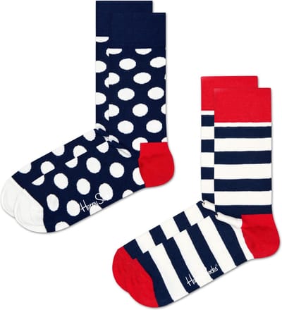 Happy Socks 2paar sokken - Heren & Dames - Maat 41-46 - Grote stippen