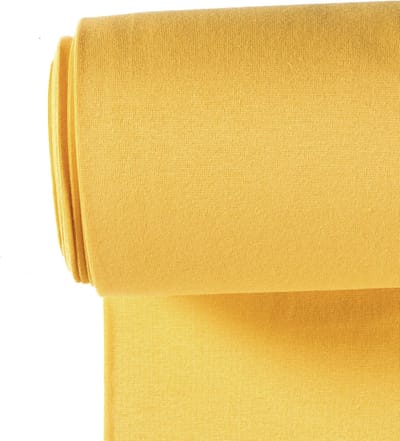 Boordstof Uni Rondgebreid 35 cm per Meter – Boter Geel – Elastische Boordstof voor Mouwen, Hals & Taille