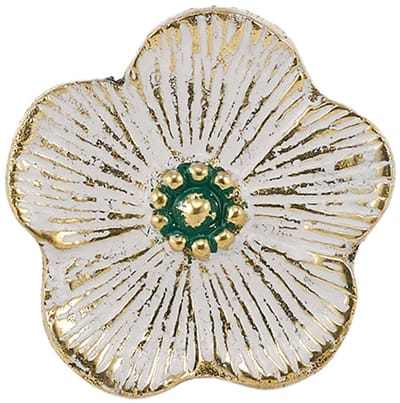Doing Goods Knop - Faye Flower - Wit Messing