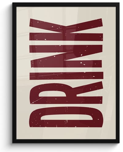 Fotolijst inclusief poster - Posterlijst 50x70 cm - Posters - Rood - Vintage - Decoratie - Japandi - Foto in lijst - Keuken decoratie muur - Wanddecoratie accessoires - Muurdecoratie - Schilderijen