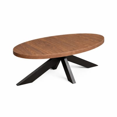 Salontafel ovaal bruin melamine 120cm Denzel ovale bijzettafel side table