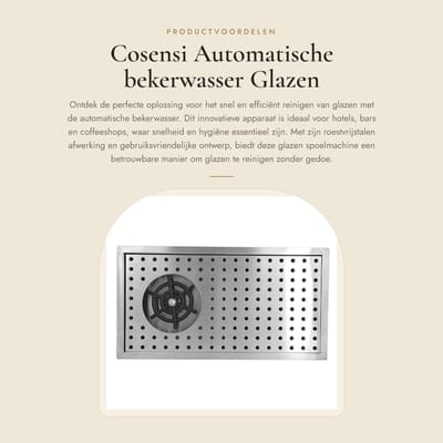 Dailygoods- Bekerwasser Automatisch - Roestvrij Staal - Glazen Spoelmachine - Handige Bekerwasser - Voor Hotel/Bar/Coffeeshop - Eenvoudig Aansluiten op Waterleiding - Kopjeswasser