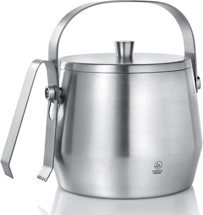 Leopold Vienna - IJsemmer met deksel dubbelwandig RVS - 1,0L met tang