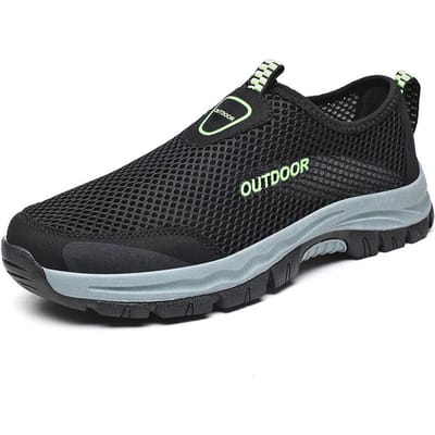 Mesh Mannen Casual Schoenen Zomer Outdoor Water Sneakers Mannen Trainers Antislip Klimmen Wandelschoenen Ademende Heren Treking Schoen 39 zwart