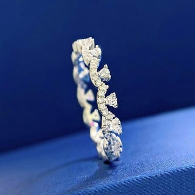 Wong Pluie Argent Sterling 925 100 % Créé Moissanite Pierre Précieuse Alliance Bague Pour Femmes Bijouterie Fine Taille de Bague 5 -9 Vente en Gros 5 blanc