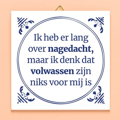 Tegeltje Ik heb er lang over nagedacht van Ditverzinjeniet