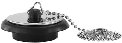 Dailygoods- Afvoerstop Vervangend - Badstop - Wastafelstop - Gootsteenstop - Hoogwaardig Rubber - Inclusief Roestvrijstalen Ketting