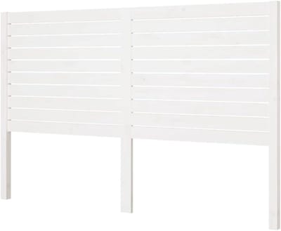 Hoofdbord Hout - Bedonderdeel Houten - Bed Compleet Maken - Ontvallend Latten Ontwerp - 206x4x100 cm - Wit