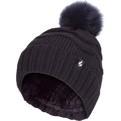 Heat Holders Dames Winter Bont Pom Pom Beanie Muts - Marine