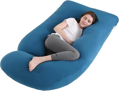 Zwangerschapskussen - Full body kussen - Comfort tijdens slaap - U-vorm ontwerp - 152 cm - Blauw