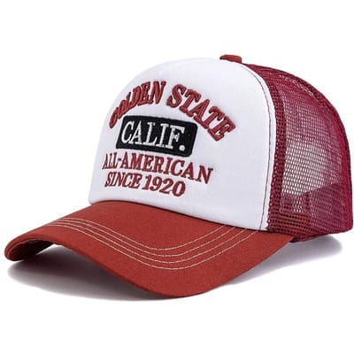Nouveau Style Unisexe Mode Casquettes Trucker California Golden State Brodé Casquette Baseball Maille Pour Hommes Femmes Extérieur Streetwear Casquette 56cm-60cm white