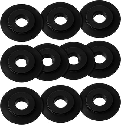 Set van 10 vervangende roestvrijstalen messen voor buissnijwielen, corrosiebestendig en ideaal voor precisiewerk, reservewielen voor diverse modellen (zwart 0,71 × 0,71 × 0,12 inch)