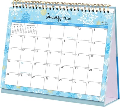 Staande Bureaukalender 2025 - Jaarplanner Januari t/m December - Groot Formaat 24,8 x 21,1 cm