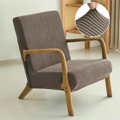 1 ST  Fauteuilhoes Elastisch All-inclusive Houten Stoelhoes Effen Kleur Stoelhoes Wasbaar Huisdecoratie Meubelhoezen