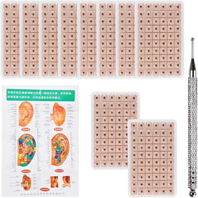 Acupunctuur pen - Acupunctuur Oorzaad Set - Rhizoma Cypriniforme Zaden - Inclusief Acupressuurpen - Draagbaar en Effectief - Voor Thuis en Onderweg
