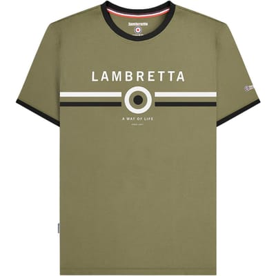 Lambretta Heren Target Ringer T-shirt (Khaki)